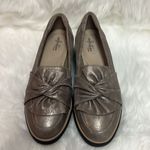 Clarks  Sharon Dasher Pewter Suede Loafers Knotted Size 10 Bin15 Photo 2