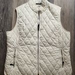Eddie Bauer  Quilted Zip Up Off White Outdoor‎ Layer Hiking Vest XL Lightweight Photo 2