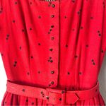 Vintage 1950s Lanz Heart Print Fit & Flare Circle Skirt Dress Size Small Red Photo 8