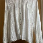 Free People  Elegant White Embroided Eyelet Blouse.  Size-Large Photo 0