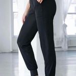 SheIn Solid Black Stretchy Waist High Rise Joggers Athletic Pants Size Medium Photo 0