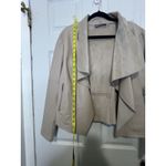 Bagatelle Woman’s Faux-Leather Draped Jacket Size Large Pit To Pit 21 Length 29 Photo 3