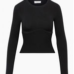 Babaton Sculpt Knit Empire Longsleeve Black Top (S) Photo 0