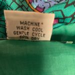 80s Lady Bear Silk All Over Print Full Zip Bomber Jacket Green Plus Size 1X Vtg Photo 9