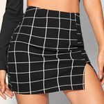 SheIn Front Split Grid Skirt Photo 0