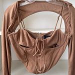 White Fox Boutique WHITE FOX Next To Me Long Sleeve Crop Mocha Photo 3