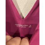 Abercrombie & Fitch  Bodysuit Womens Medium Pink Soft A&F Collection V Neck Thong Photo 3
