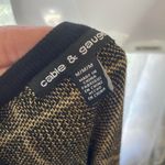 Cable & Gauge  Black Cardigan with Gold Grid Pattern M Photo 2