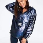 VS PINK Rare Blue Metallic Ombre Ensign Anorak Sport Jacket Size XS Photo 0