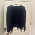 Talbots Talbot navy blue  and cream cardigan blazer cotton size Large Photo 3