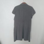 Fashion Bug  1X Workwear Gray Capped Sleeves Pocketed Shift Shirt Dress Plus Photo 9