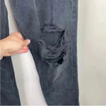 AGOLDE  Black‎ Lana Mid Rise Distressed Straight Leg Jean Photo 7