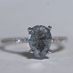 Dazzling Silver Teardrop Pear Shape Ring 7 new gift Black Quartz formal bride Photo 4