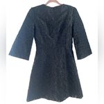 Avon Lane Eva Black Textured Jacquard Dress Bell Sleeve sparkle side small Photo 4