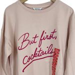 Wildfox NWT  But First, Cocktails Pink Sweatshirt Size XS Photo 3