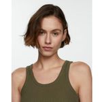 Mango NWT  Combined Parachute Morrone Knit Mini Dress Olive Green Wome's Size XS Photo 2