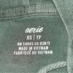 Aerie Green Sunday Soft Lace Up Oversized Hoodie French Terry Fleece Sweatshirt Photo 7