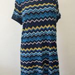 Missoni for Target Women's Large Blue Chevron Tunic Dress Retro Groovy Knit Photo 0