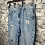 EUC Pilcro Classic Blue Distressed Women's Wide Leg Jeans Size 32 Tall Photo 4