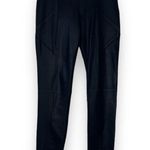 ZARA  WOMAN womens size 6 black pull on leggings side ankle zipper skinny shiny Photo 8