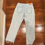 ZARA high rise Straight crop Leg Jeans with Distressed Hem Photo 5