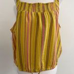 prAna New Smocked Tie Hem Tank Top Little Palm Cami Leapfrog Stripe Size Large Photo 7