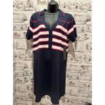 Tuckernuck  Wright Navy White & Red short sleeve v neck Polo Dress size XL NWT Photo 2