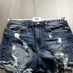 Kendall + Kylie  Medium Wash Mid Rise Distressed Shorts Size 28‎ Photo 5