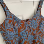 Madewell Sweetheart Mini Dress in Floral 100% Linen Blue Isle Size 4 NWT Photo 3