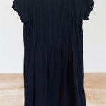 J. Jill Navy Blue M Lace Trimmed Tunic Dress Knee Length Short Sleeve Pockets Size M Photo 0