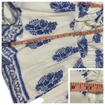 Love Riche  Front Tie Romper - White/Blue Print - Medium Photo 4