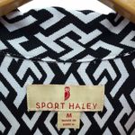 Sport Haley Geometric Print Golf Polo Shirt Black White Pink Womens Medium Photo 9