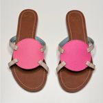 Frances Valentine Pink Chalk White Circle Slide Sandals Flat Shoes Size 8 Photo 9