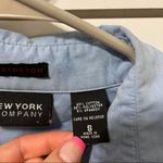 New York And Company  City Stretch Light Blue Button Down Blouse Photo 4
