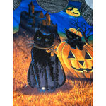 Women's Onque Casual PXL Halloween Black Cat & Pumpkin Long Sleeve Tee Blue Gray Size undefined Photo 2