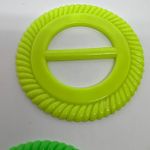 3 Round Scarf Buckles Shirt Clips Rings Orange Green Yellow Rope Design Plastic Photo 3