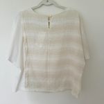 Kensie NWT  Linen Blend Short Sleeve Buttons Front Detail Relaxed Fit Top Sz M Photo 1