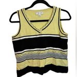 St. John Vintage Butter Yellow Colorblock Wool Santana Knit Sleeveless Top Photo 0