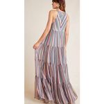 Love The Label Anthropologie Multicolor Striped Maxi Dress M Boho Beaded Tassel Blue Size M Photo 1