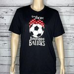 Bella Canvas  NWT Size XL Mom Busy Raising Ballers Soccer Ball T-Shirt Knit Top Photo 0