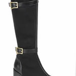 Journee Collection  Women's Gaibree
Stacked Heel Knee High Boots black size 8.5 Photo 0