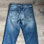 Mother The Insider Crop Step Fray Jeans in Reckless On A Shiny White Vespa Blue Size 24 Photo 15