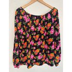 Betsey Johnson NEW Black Dark Goth Roses Peasant Top Black Pink Valentines Photo 4