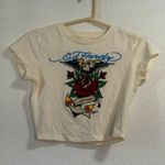 Ed Hardy  Ladies Cropped Tee Size M Eagle Rose Anchor shirt top Photo 0