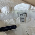 Forever 21 White High Waist Paper Bag Denim Mini Skirt Size Small Photo 3