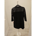 Nanette Lepore Size 10 Goth Grunge Faux Leather Emo Career Maximalist Dress Photo 8