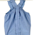 New! NWT Waverly Grey Liberant Anthropologie Chambray Ruffle Pin Dot Berlin Blou Blue Photo 0