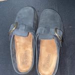 WHITE MOUNTAIN FOOTBEDS BLACK LEATHER MULES NO SIZE TAG MEASURES APPROX 11” EUC Gray Photo 7