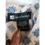 Valerie Bertinelli Womens Blouse Top Halter Print Size Small Linen Blend Pleated Photo 7