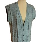 Vintage Gray Grandpa Sweater Vest Cardigan Size L Photo 0
